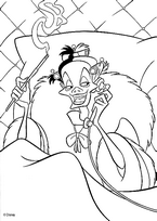 coloriage 101 dalmatiens cruella d enfer au telephone